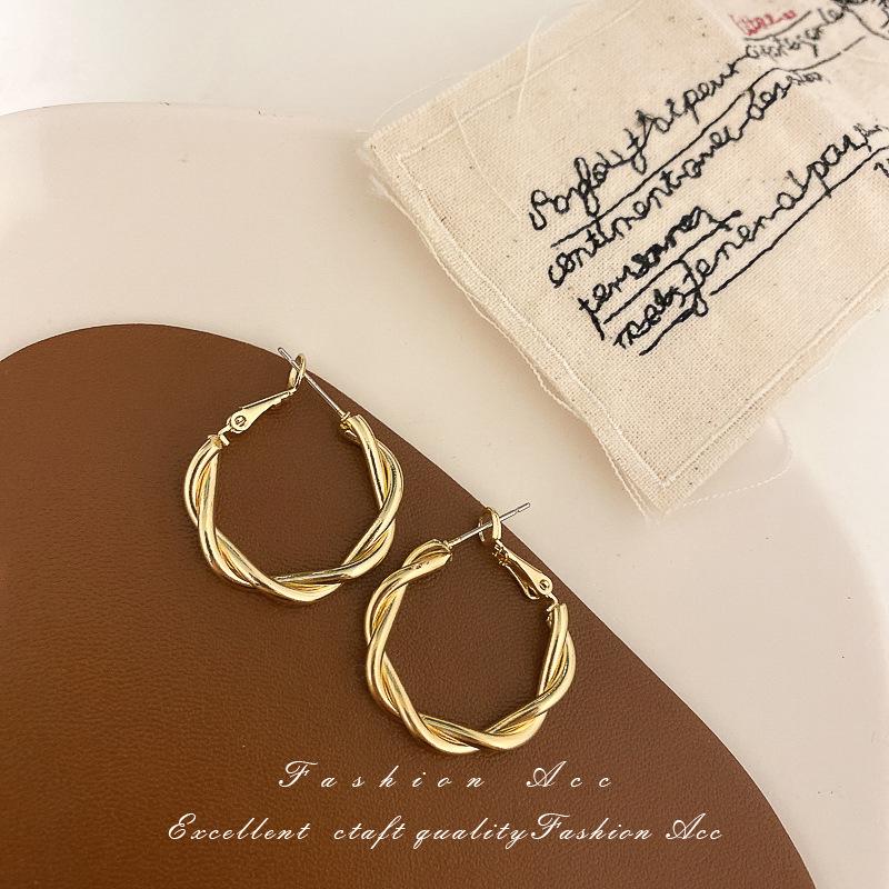 Металлические серьги-пусеты в геометрическом стиле, нишевые, простые, универсальные, модные, высокого класса