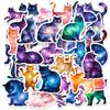 56 шт. Мультяшный Космический Кот ПВХ Липкая Наклейка Эстетичная Цветная DIY Украшение Скрапбукинг Ручной Учет Принадлежности для Детей