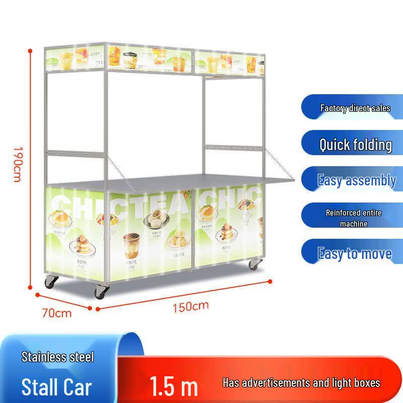 Multi-functional Folding Commercial Stall Cart