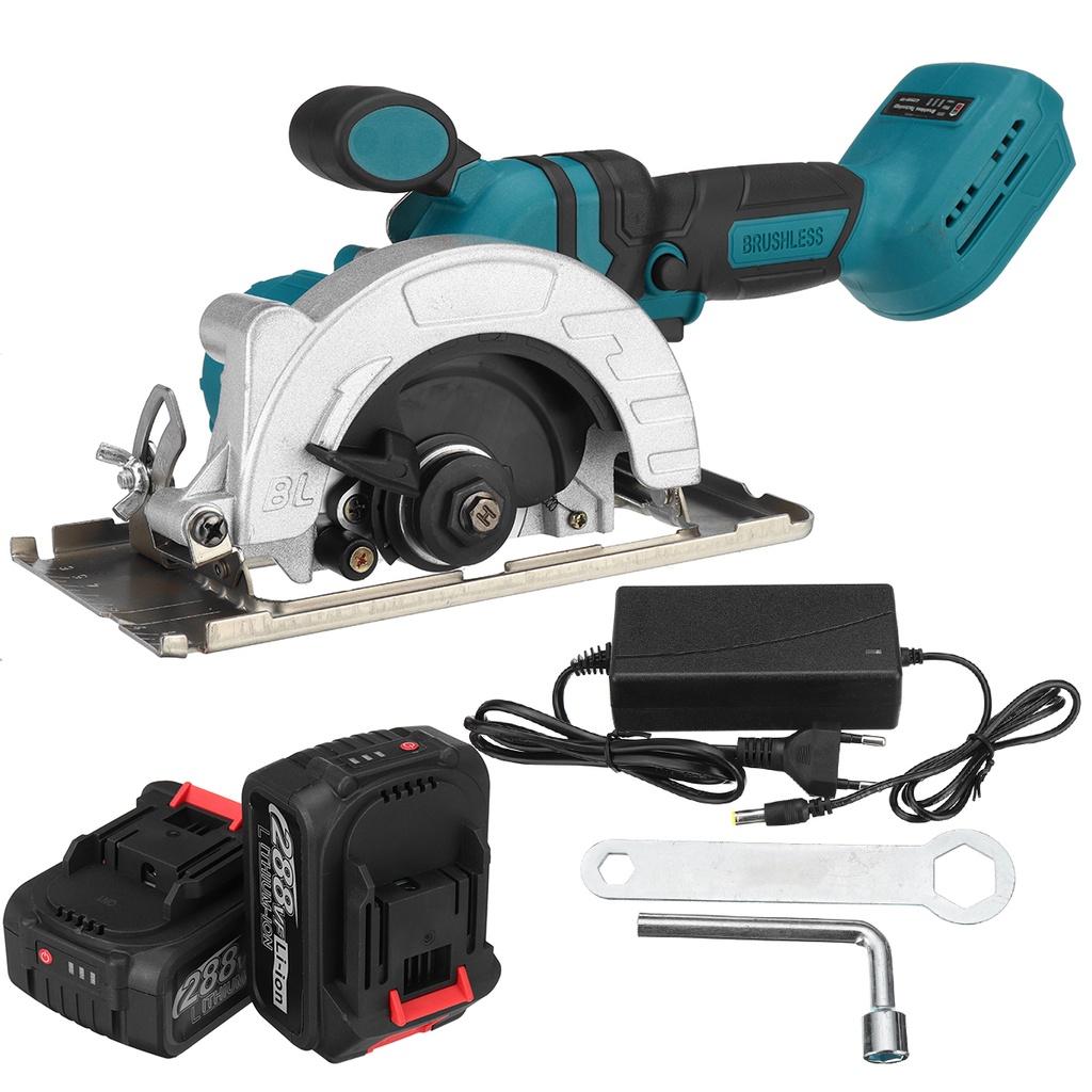 2000W 125mm Brushless Cordless Electric Circular Saw 0- 45° Adjustable Handle Power Tools Woodworking Machine Wood Cutters