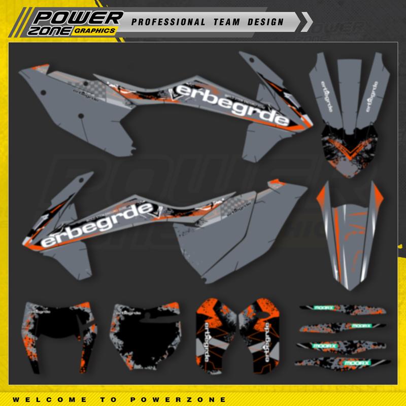 PowerZone Полный Комплект Графики Фон Наклейки Стикеры Комплекты Для KTM SX SXF MX 16-18 EXC XCW Enduro 17-19 125 до 500cc