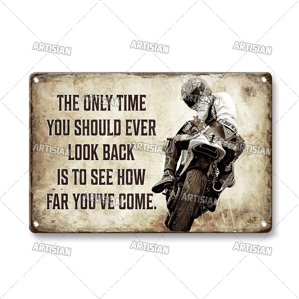 Артизанальный мотоцикл металлический знак мотоцикл жестяная пластина гоночный декоративная табличка езда настенный декор гараж бар паб клуб отель кафе