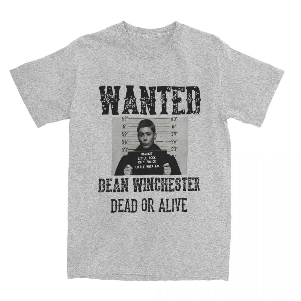 Dean Winchester Wanted Sign T Shirts Cotton Tops Summer Vintage Short-Sleeve T Shirt O Neck Fashion Loose Tshirt