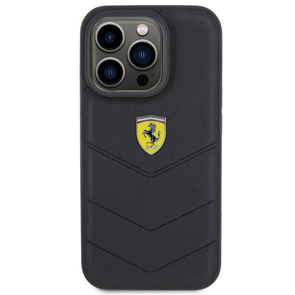 Ferrari Fehcp15Lrduk Iphone 15 Pro 6.1 Black Hardcase Quilted Metal Logo