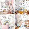 Cartoon Rainbow Star Wall Stickers For Baby Room Kids Room Girls Bedroom Wall Removable PVC Wall Decals For Home Decoration