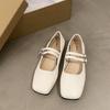 Retro Square Head Shallow Mouth Single Shoes Female Spring and Fall Temperament Fairy Soft Flat Bottom Mary Jane Shoes