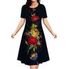 Every Day 3D Print Dress Women Plus Size Short Sleeve Loose Dress Summer Fashion Round Neck Street Elegant Dress