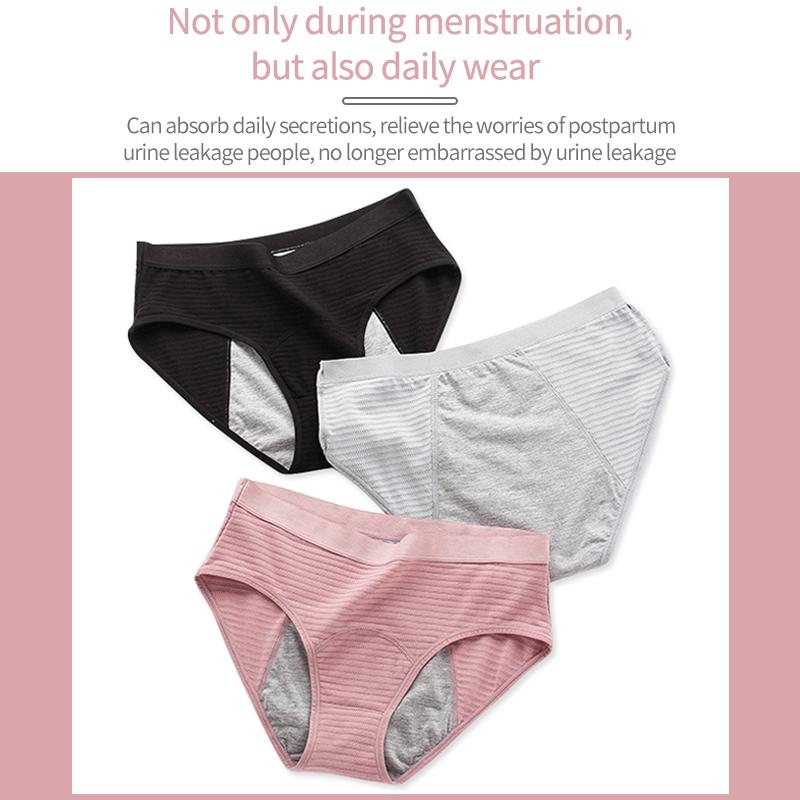 4Pieces/Lot Three-layer Leak-proof Comfortable Breathable Menstrual Period Panty Hip Lift Design Women's Panties Underwear Briefs