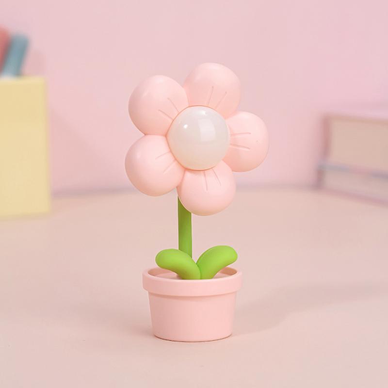 Mini Led Flower Night Light Cute Small Table Lamp Desktop Ornament Bedside Bedroom Ambient Lights Children Toy Kids Holiday Gift