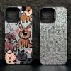 Cute Doodle Dog Line Art Pattern Design Protective Cover for iPhone 17 16 15 14 13 12 11 16E Series Pro Max Plus