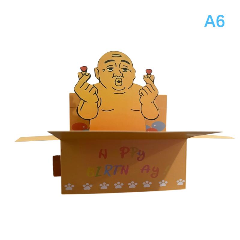 Funny Happy Birthday Pop-Up Card 3D Character Design Paper Party Invitation Perfect Gift For Family Friends And Co-Workers
