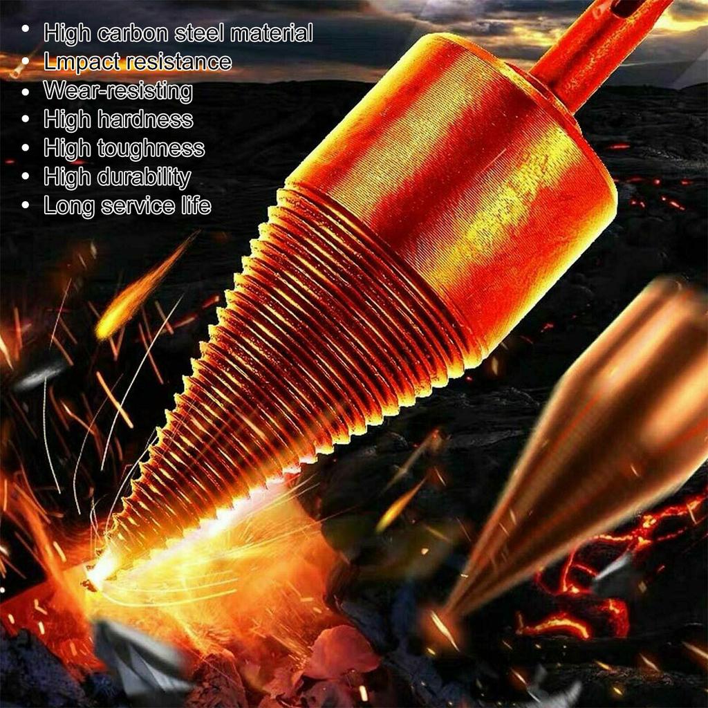 Firewood Log Splitter, Drill Bit Removable Cones Kindling Wood Splitting Logs Bits Heavy Duty Electric Drills Screw Cone Driver