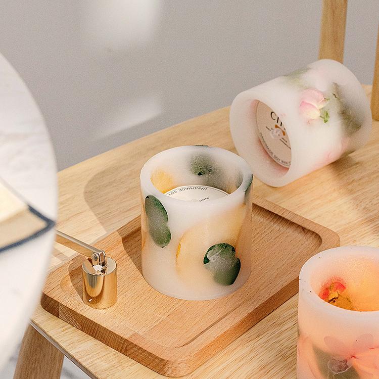 OEM Private Label Scented Candle Round Shape Fruit Fragrance Scented Candles