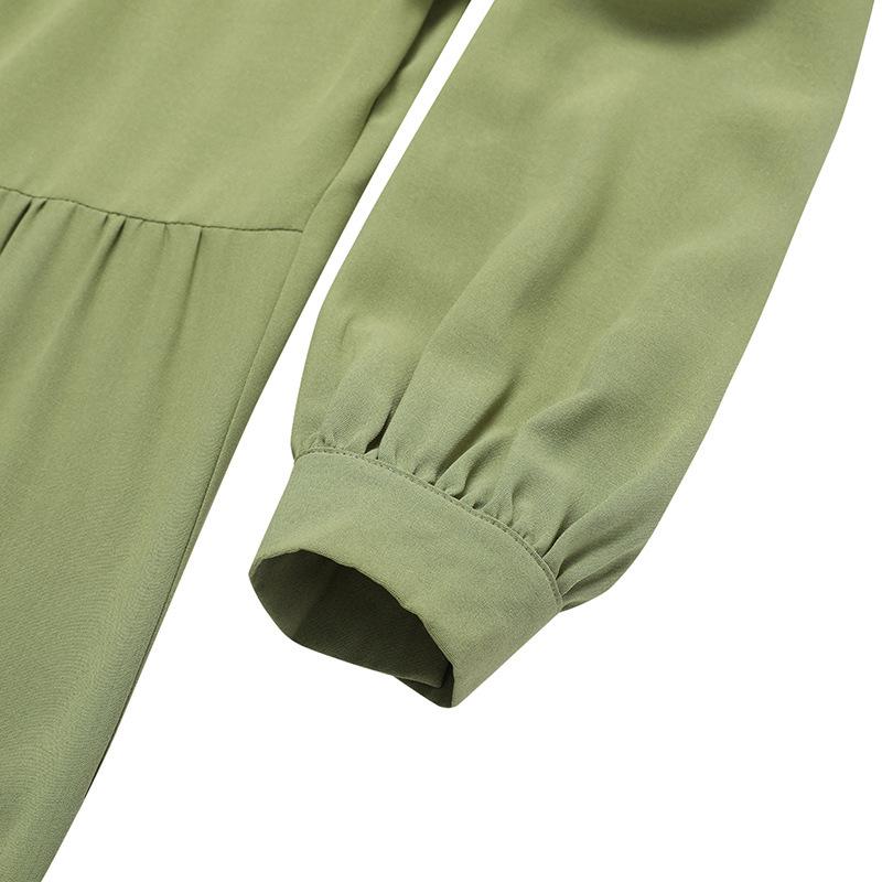 Swing Dress Women - Long Sleeve V-Neck Ruffled Maxi Boho Loose Fit Work To Weekend