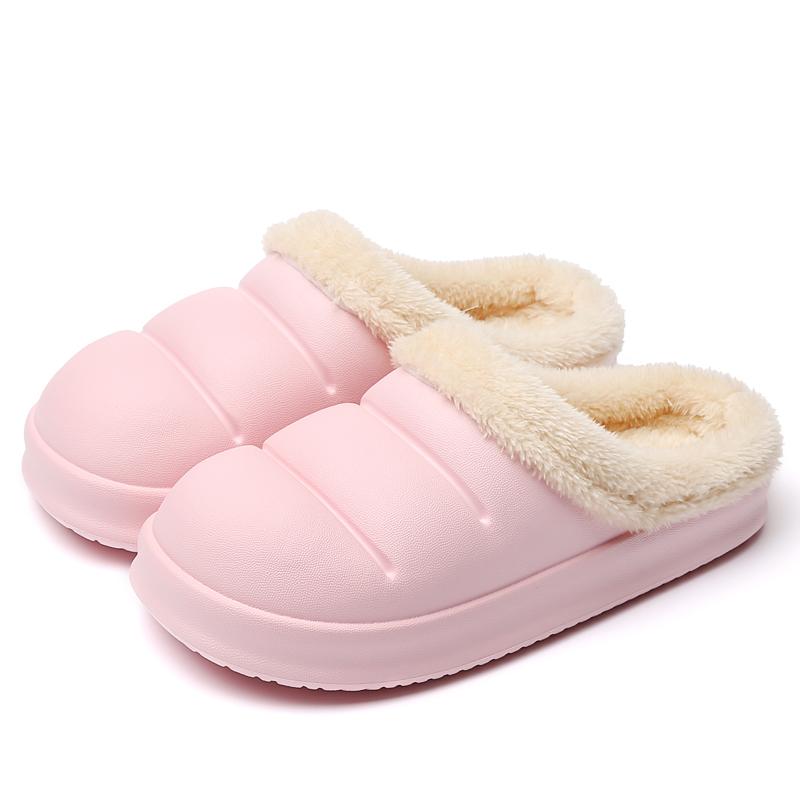 Тапочки для женщин и мужчин, зимние, плюшевые, сохраняющие тепло, плоская домашняя обувь, мягкие, удобные, женские туфли, тапочки из ЭВА, хлопковые, карамельного цвета, 36-45