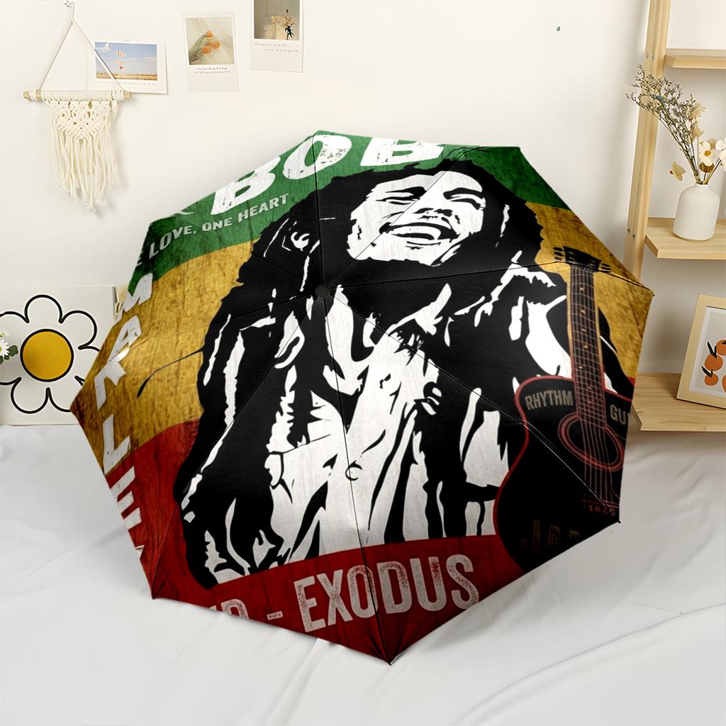 Bob Marley Reggae Tribute Freedom Automatic Umbrella With 8Rib Compact Design For Womenmen Elegant Umbrella Luxury Gift For Birthday Christmas Wedding