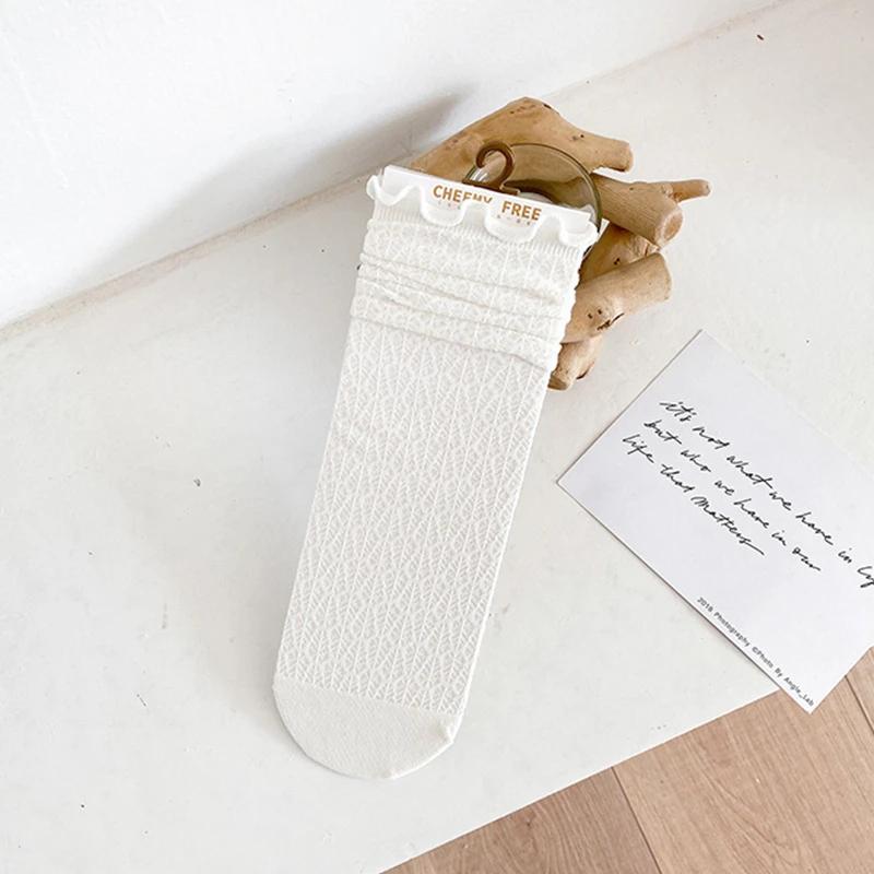 Модные носки для женщин Милые Новые Белые Ретро Кружевные Девичьи Сладкие Носки Сетка Простые Женские Повседневные Сладкие Дышащие Свободные Носки Женские