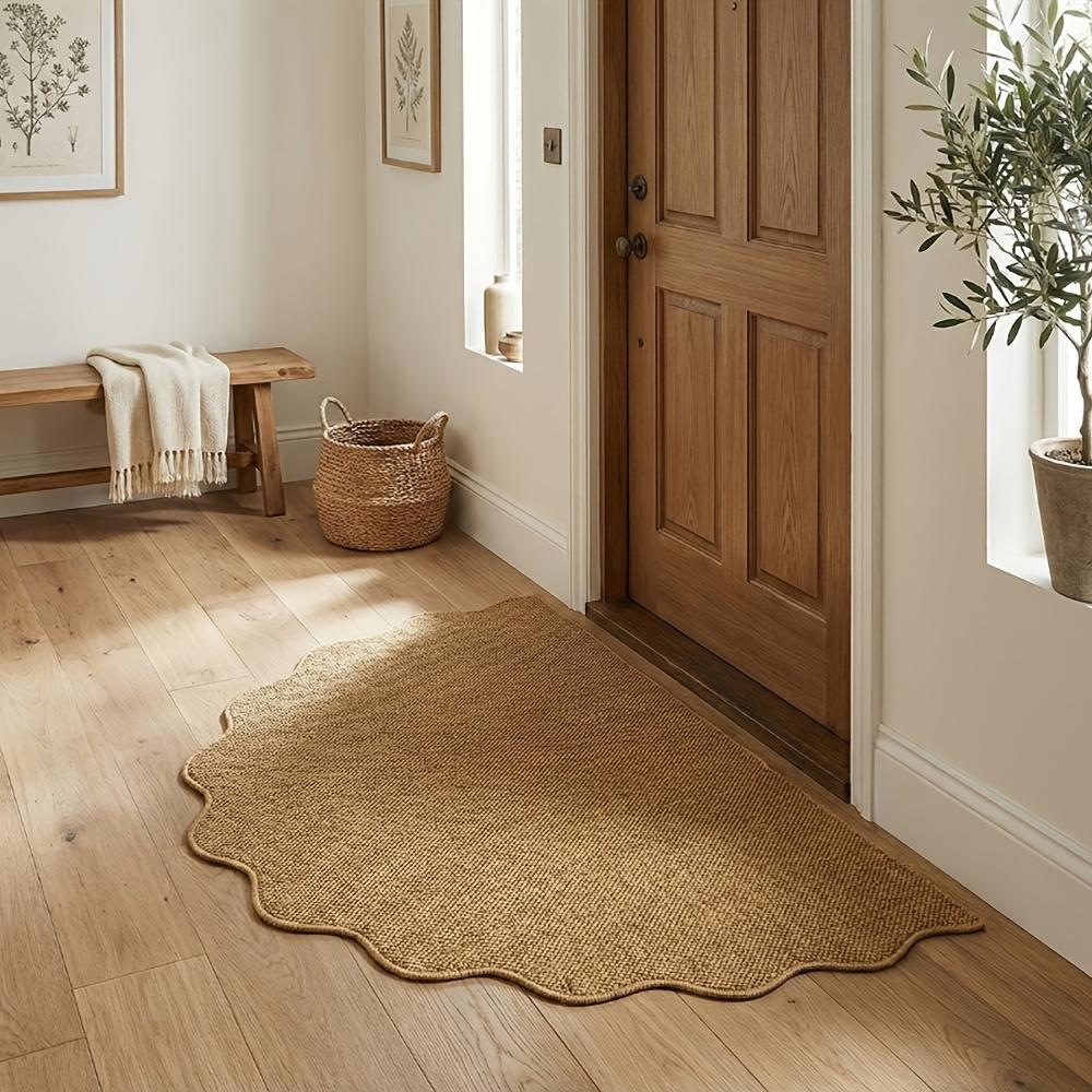 Pineapple Ring Ripple Semi-Circular Mat Door Mat Absorbent And Non-Slip, And Wear-Resistant, Easy to Clean, Home Room Decoration