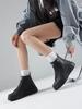 2024 Stylish Black Platform Women's Short Boots – Enhanced Height, Casual and Sporty Fit