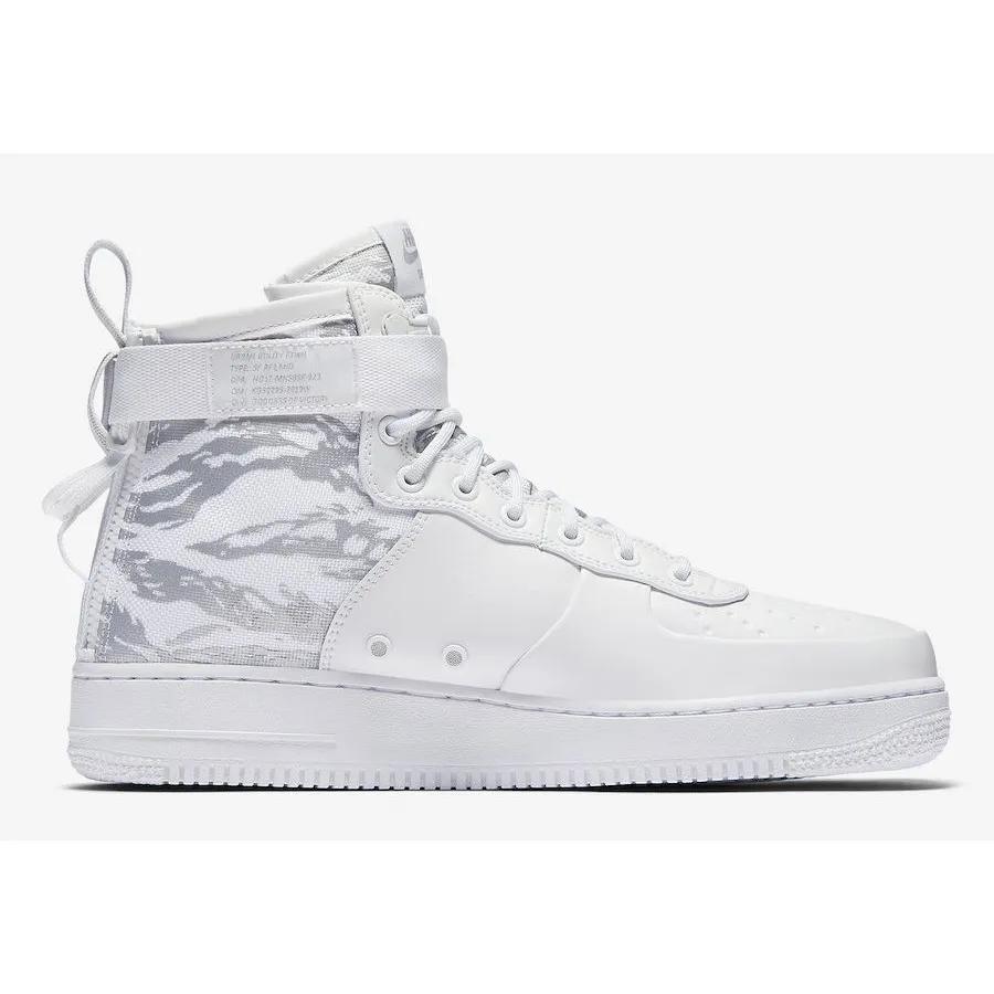 Nike SF Air Force 1 Mid 'Зимний камуфляж' (унисекс) Белые / Серебристые светоотражающие кеды AA1129 100
