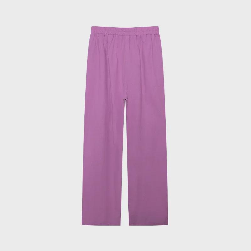 2023 Women's Casual Two-Piece Suit: Lapel Long-Sleeve Shirt & Wide-Leg Pants for Spring & Autumn