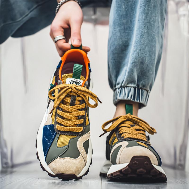 Fashion Designer Men Shoes Dissolve Thick Shoes Casual Sneakers Men Platform Trend Chunky Sneakers Walking Shoes