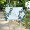 2 Pieces Wedding Arch Flowers Wreath Greenery Artificial Floral Swag for Chair