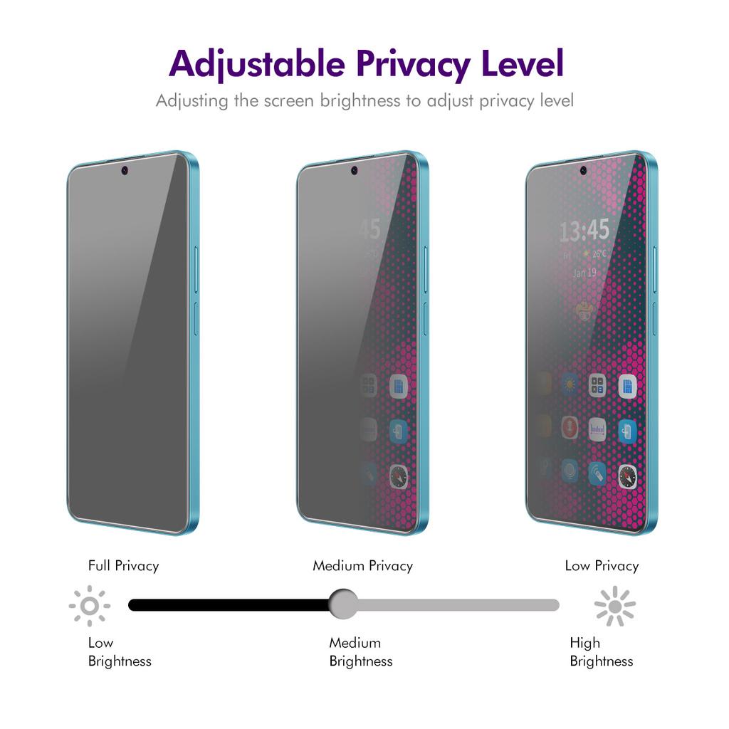 ENKAY HAT PRINCE 5Pcs For Realme Narzo 60x 5G 28-Degree Anti-Spy Screen Protector Full Coverage