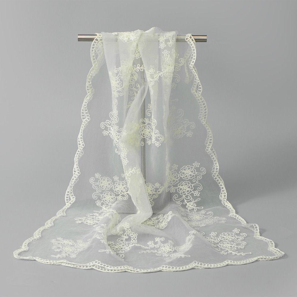 Breathable Floral Headwrap Lightweight Long Lace Scarf Neck Wrap Summer Hijab Travel Photoshoot