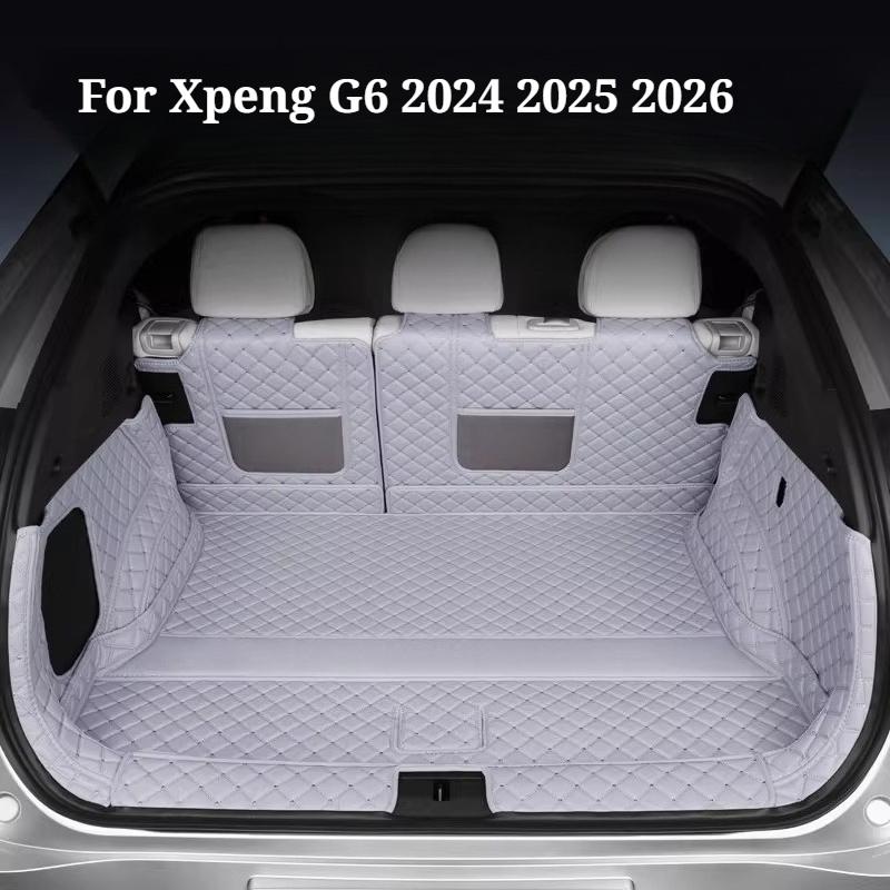 Для Xpeng G6 2026 2025 2024 Коврик в багажник Автомобильный Коврик-вкладыш в задний багажник Защита груза Кожаный коврик в багажник Аксессуары для модификации интерьера