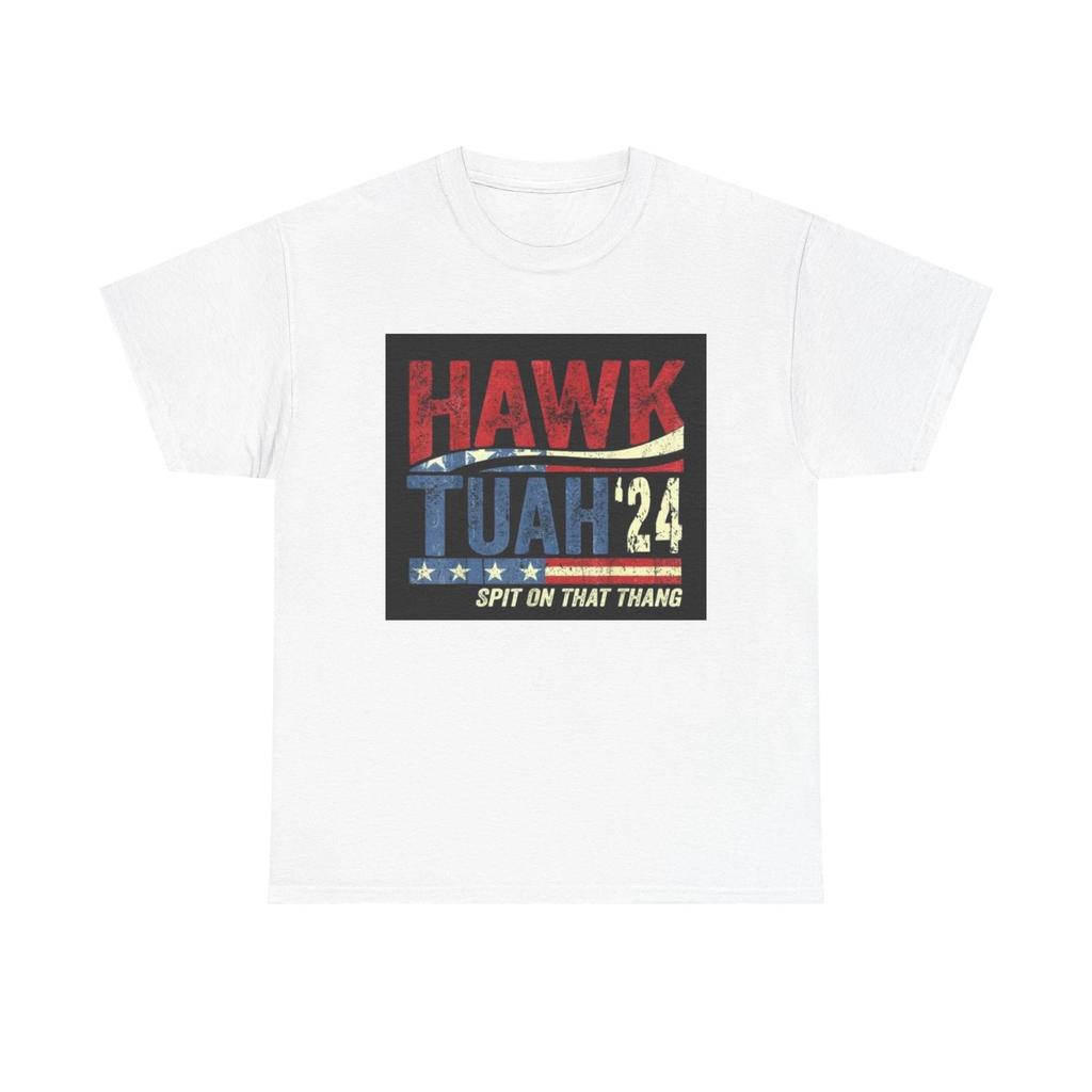 Men's and Women's T-shirts Hawk Tuah 2024 Spit On That Thang Funny Meme Gift Unisex Heavy Cotton Tee