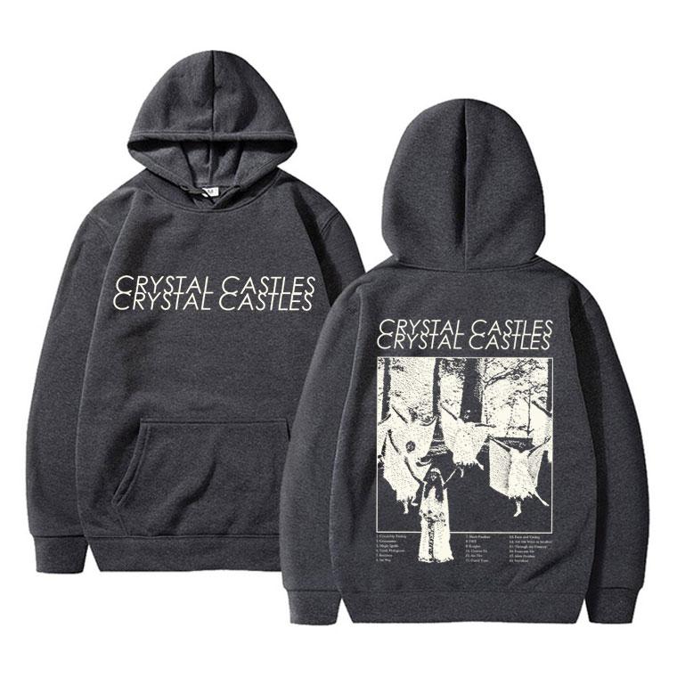 Винтажная толстовка с капюшоном группы Crystal Castles для мужчин и женщин, готическая, панк-рок, с капюшоном, мужская мода, свободный, оверсайз, пуловер, толстовки с капюшоном