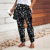 Women 3D Yellow Orange Print Pants Lace Up Elastic Waist Loose Trousers Casual Long Pants Trousers with Pockets