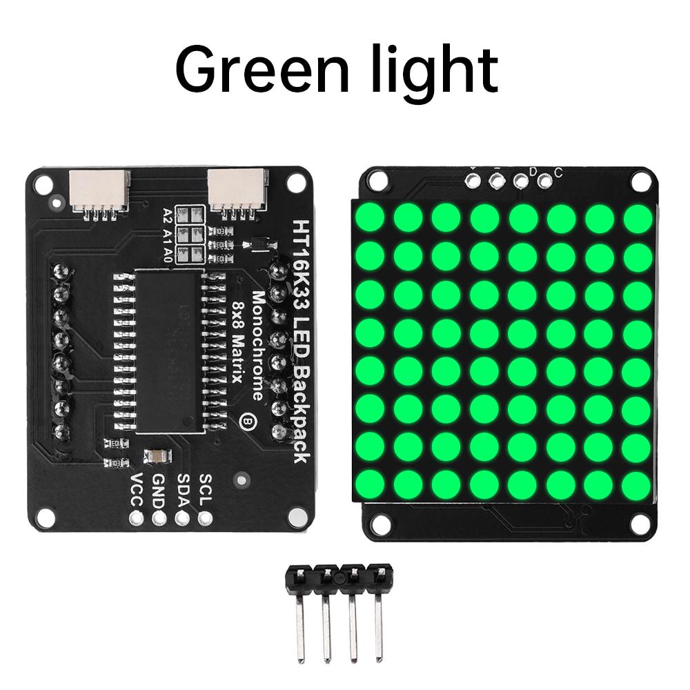 8*8 Dot Matrix Module Red Light Microcontroller Display Module MCU LED Display Control Module Ht16K33 Driver I2C Interface 5V