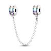 Spacer Clip Charms Safety Chain 925 Silver love Daisy Heart Charms Fit 4MM hole diamete Bracelet Jewelry DIY Gift