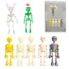 Halloween Skeleton Refrigerator Magnet 3D Printed Poseable Skeleton Figurine with Movable Joints