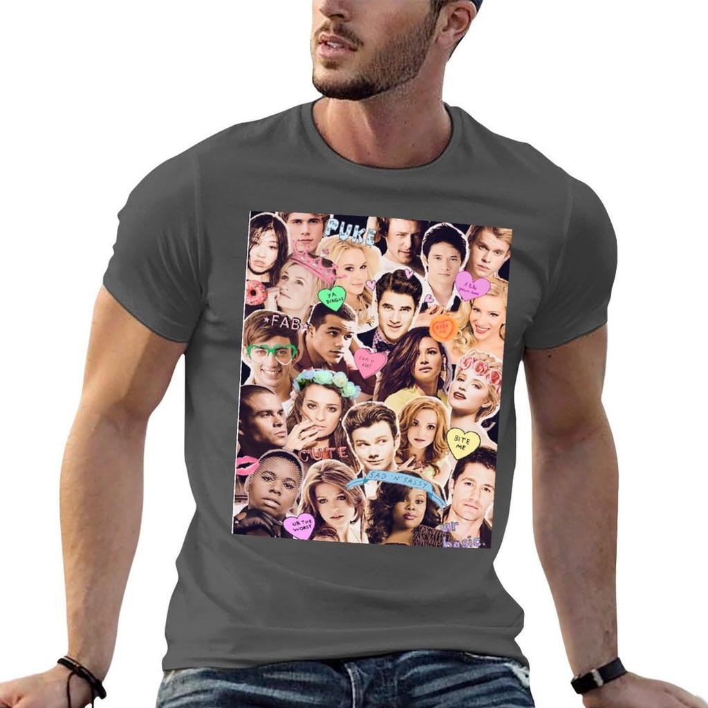 glee cast collage TShirt Simple Trendy Casual TShirt