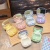 Candy Color Contact Lenses Box Solid Color Portable Contact Lens Case With Tweezer Suction Stick Set For Travel Kit Holder