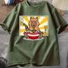 Capybara Cotton T-shirts Casual Men's Clothes Oversized Short Sleeve Tees Summer Japanese Streetwear 90s Animal Graphic T Shirts
