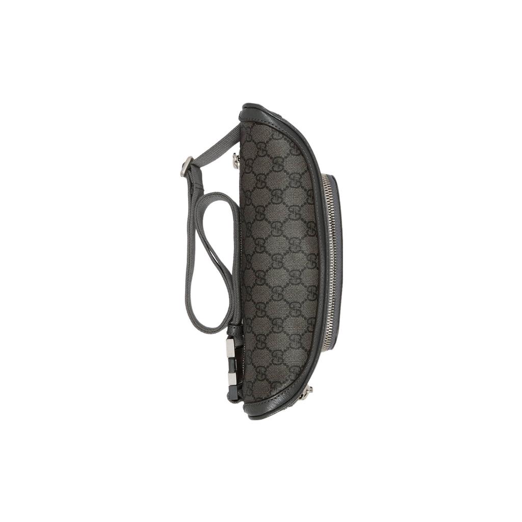 Gucci Ophidia Сумка на пояс из канваса с молнией и логотипом Мужская поясная сумка Серая 733868-UULHK-8576