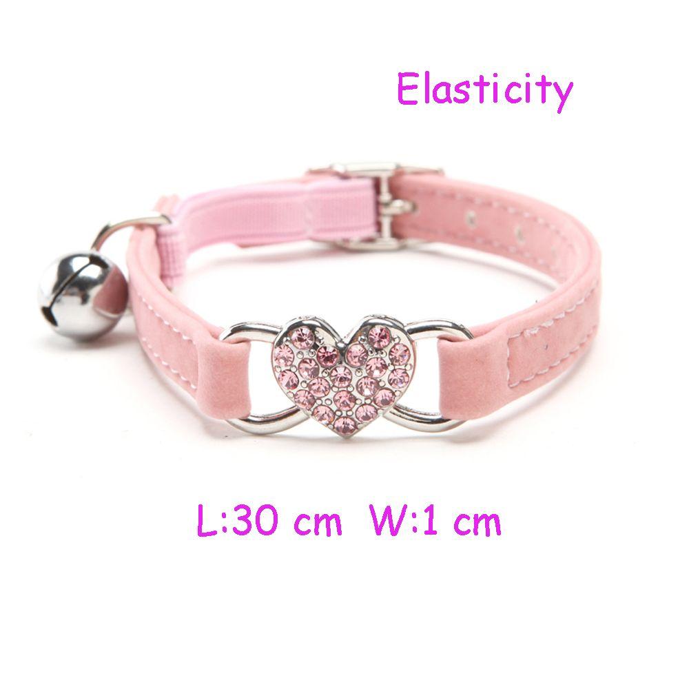 Puppy Cat Kitty Elastic Velvet Pet Necklacce Bell Heart Shape Dog Collar