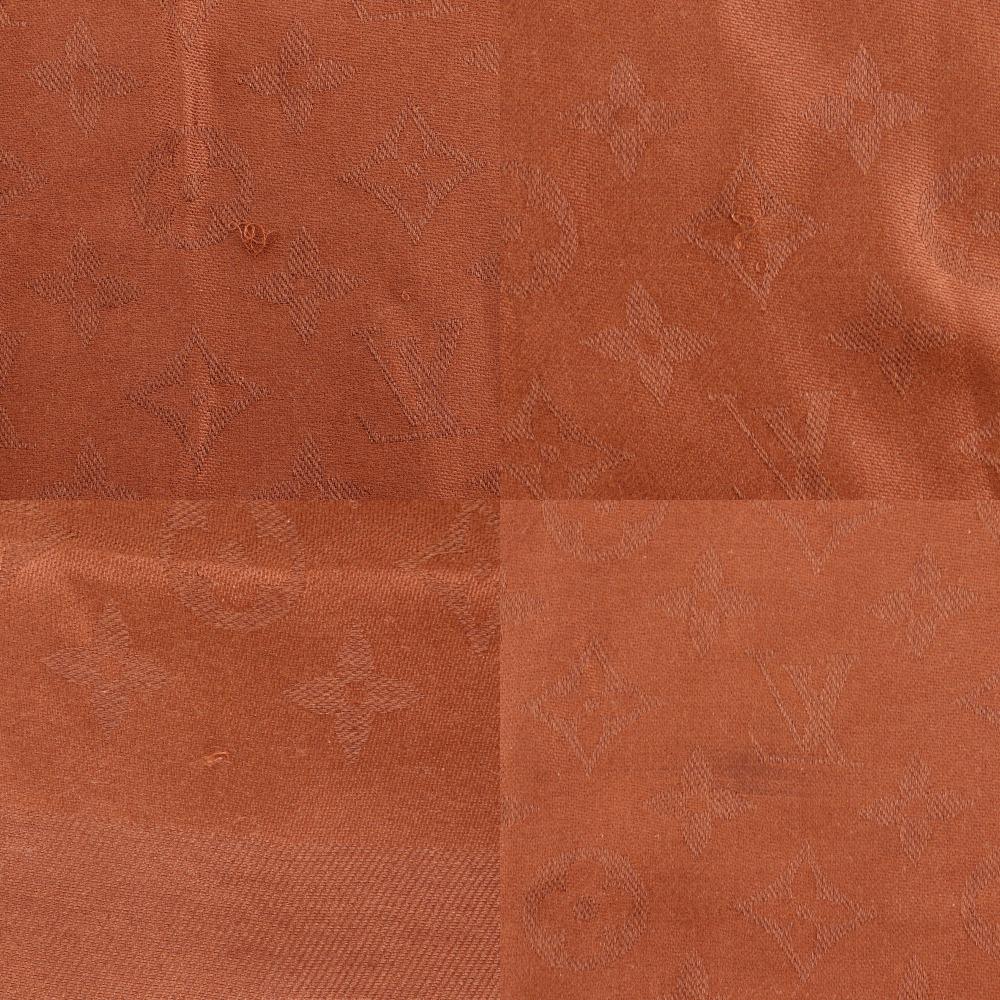 LOUIS VUITTON Monogram Stall Brown silk/wool Women Used