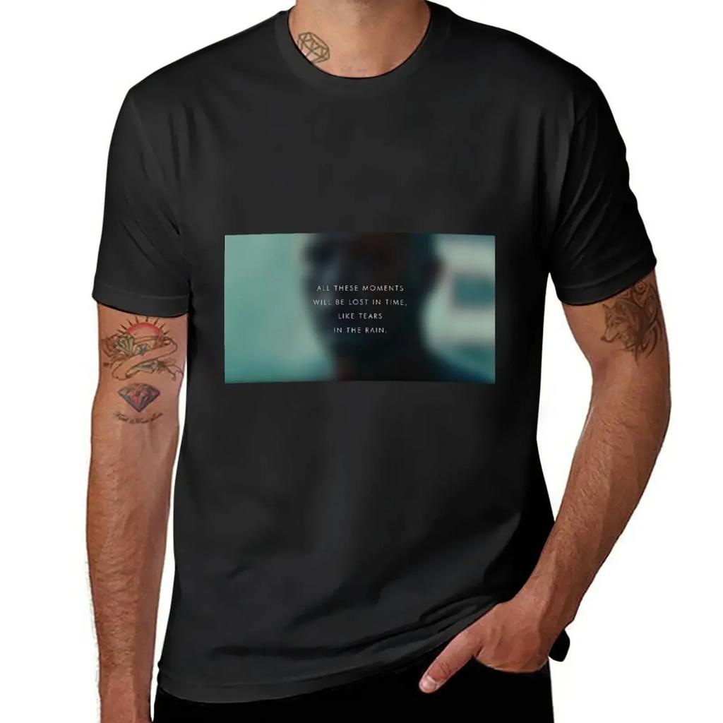 ;Tears in the rain poster T-Shirt for a boy oversizeds customizeds men clothings