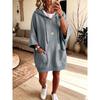 Loose Hooded Solid Color Casual Sweatshirt Dress For Women