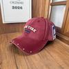 New couple hard top cap, rivet embroidery, washed and old men's and women's faces, small baseball caps trendy