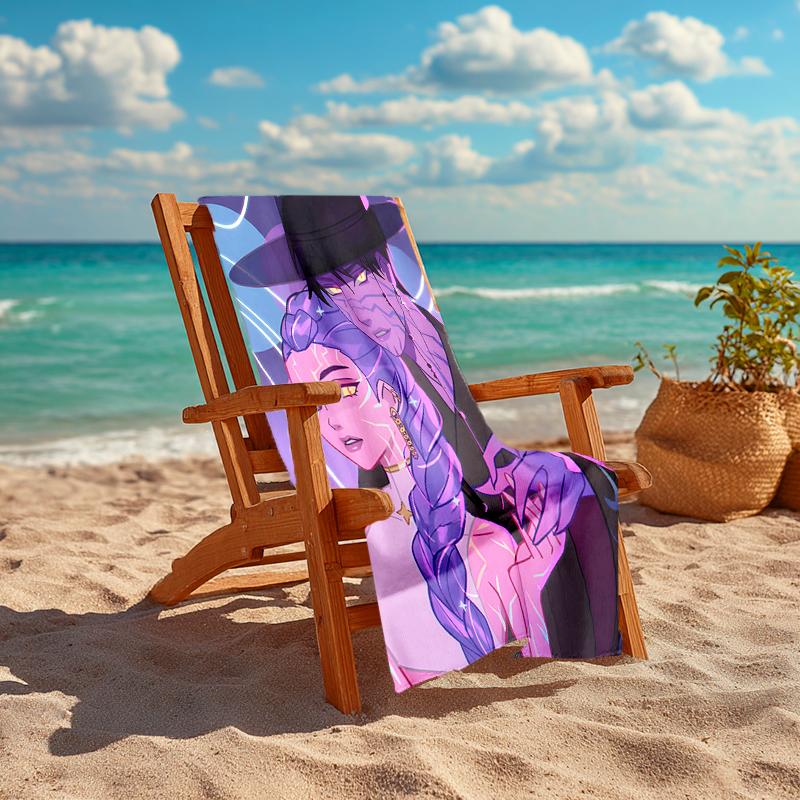 1pc KPop Demon Hunters18 Beach Towel, Comfortable and Thick, and Swimming/Bath/Picnic/Camping Towel, Suitable for Seaside Beaches