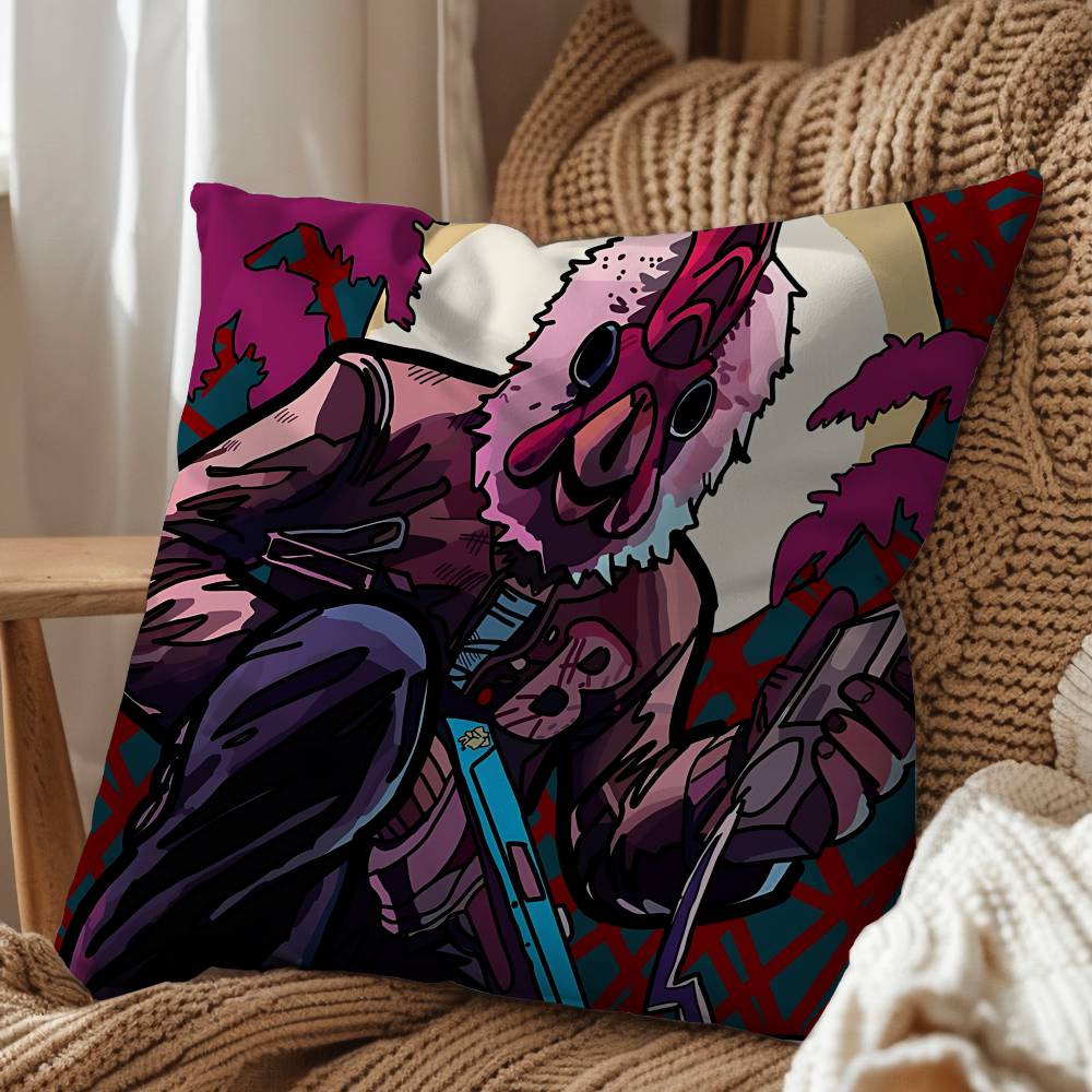 Rooster Jacket Game Hotline Miami Pillow Cover Living Room Sofa Cushion Cover Bedroom Room Bed Pillow Cover Home Decoration