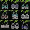 Vintage Ethnic Miao Silver Teardrop Tassel Earrings