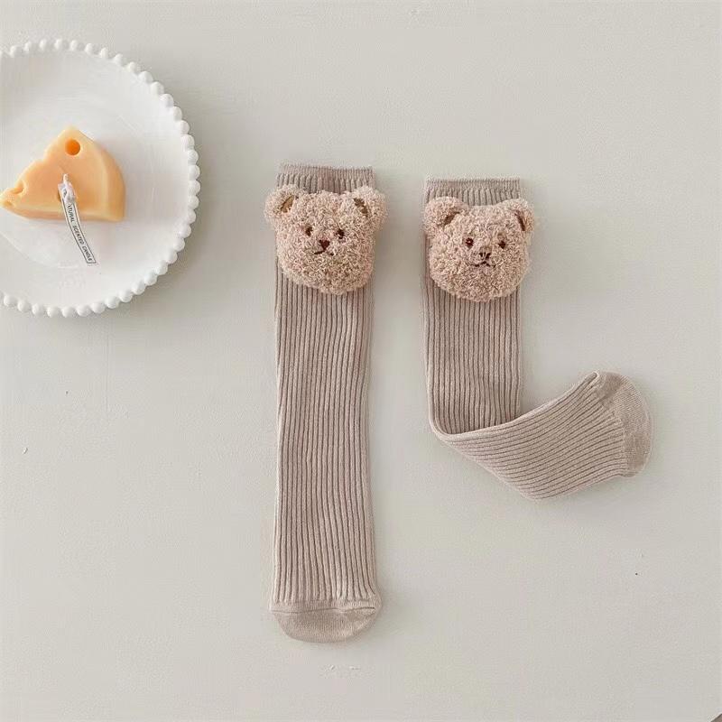 Детские носки, летние носки в стиле Лолиты с деревянными ушками и сетчатой лентой, носки средней длины с большим бантом для девочек