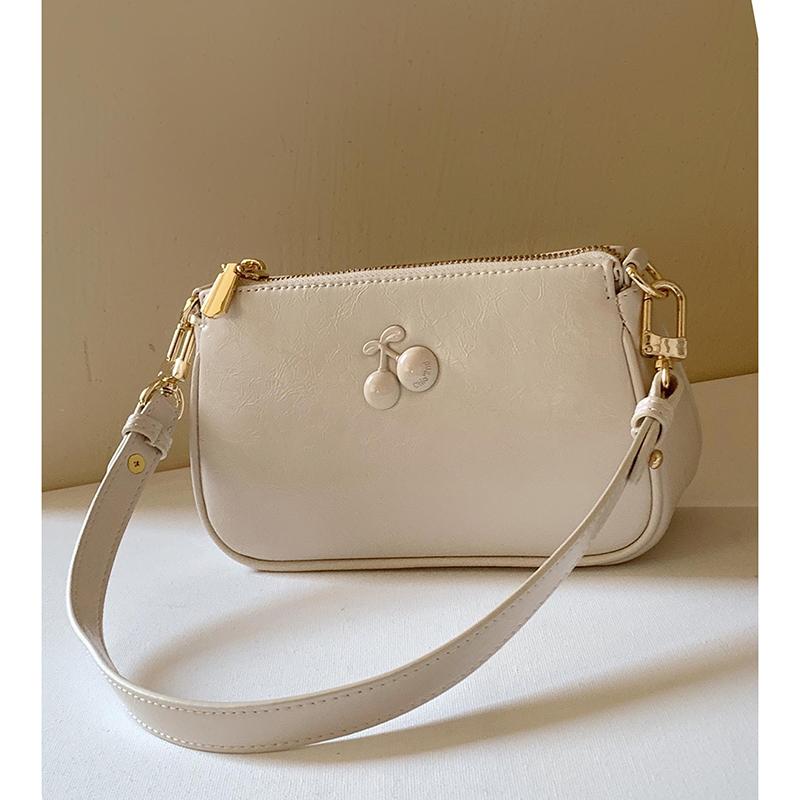 Сумка Cherry Sweetheart Underarm Bag женская новая красная свадебная сумка модная высококачественная масляно-вощеная кожаная симпатичная одноплечевая сумка